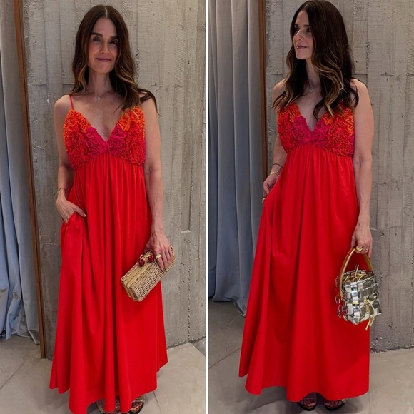 NWT Mara Hoffman Women's Annika Dress Red Size Medium - Picture 4 of 12